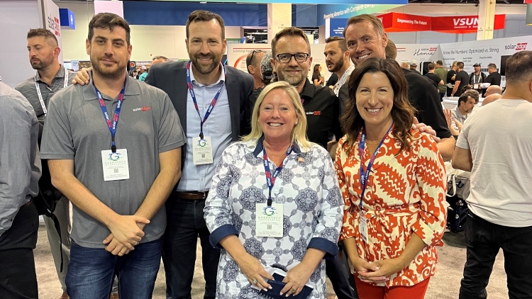 Group Photo on Show Floor at Solar Convention