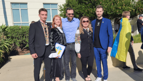 Group photo during rally with the Ukraine Foundation